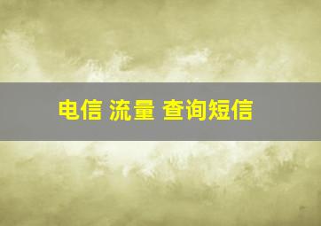 电信 流量 查询短信